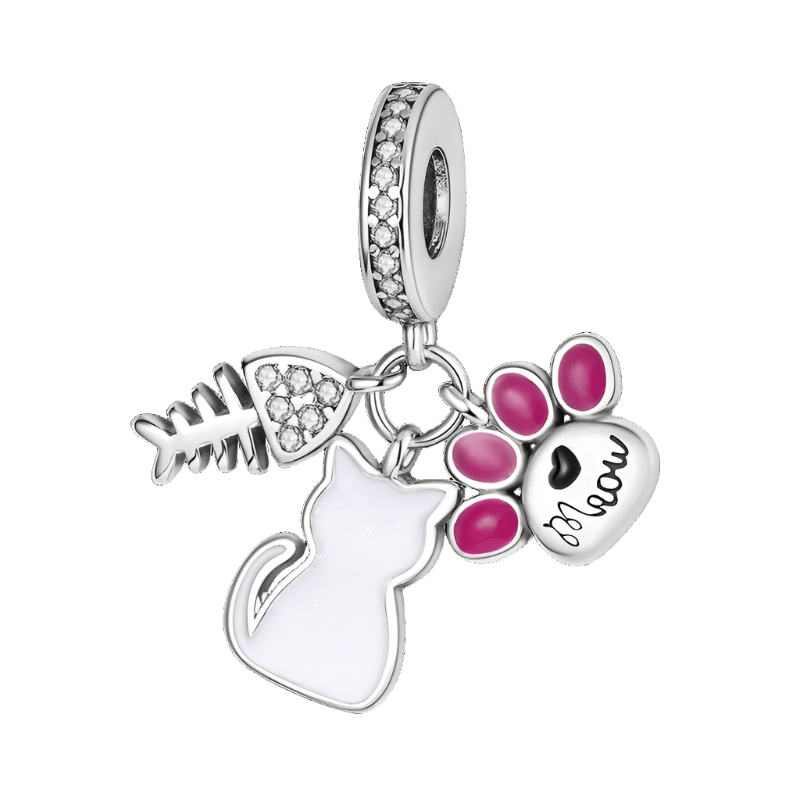 Pet Love Charms for Pandora Bracelets & Necklace in Sterling Silver