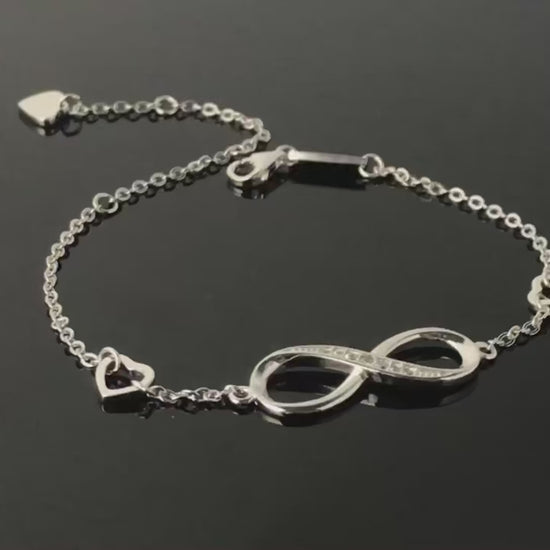  Sparkling Infinity Bracelet in Sterling Silver at Heart Crafted Gifts