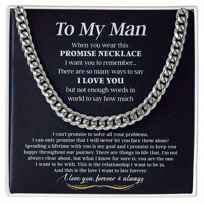 Promise and Passion: His Necklace gift set with heartfelt message - Heart Crafted Gifts