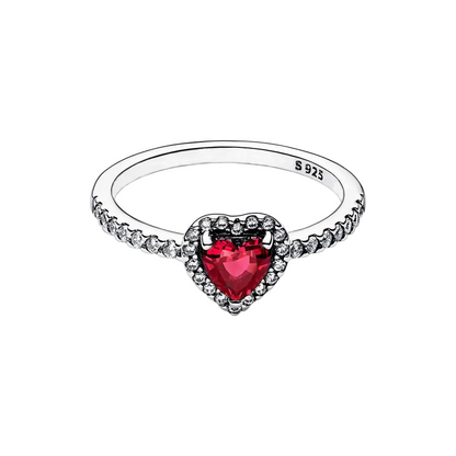 Red Heart Ring in Sterling Silver at Heart Crafted Gifts
