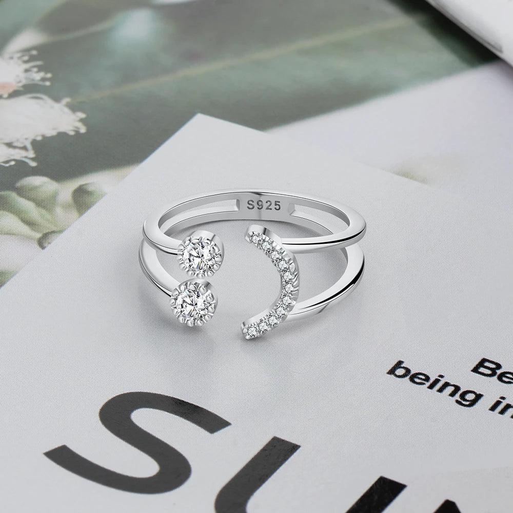 Resizable Sterling Silver Ring: Adjustable with Cubic Zircon - Heart Crafted Gifts