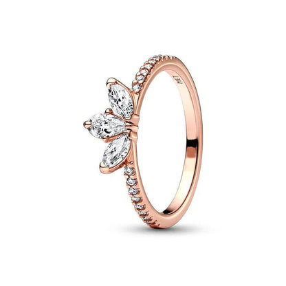 Rose Gold Plated 925 Silver Sparkling Stackable Rings - Heart Crafted Gifts